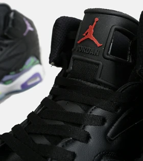 کفش کتانی ساق‌دار مردانه مشکی بنفش سبز Nike air jordan 6
