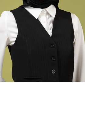 جلیقه زنانه کرپ دیپلمات کلاسیک کوتاه مانا