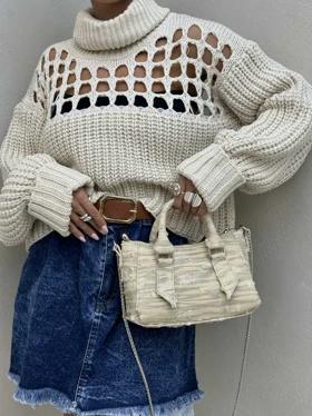 بافت یقه اسکی توری