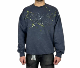 دورس مردانه ذغالی سنگ شور با چاپ گلدوزی برجسته