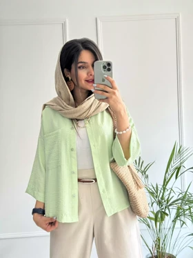 مانتو شومیزی باکسی آبنباتی