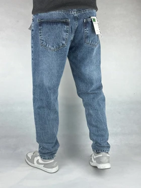 شلوار مام فیت مردانه آبی ساده 146