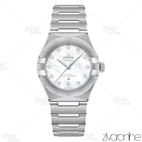 ساعت امگا کانسلیشن زنانه نقره ای صفحه صدفی نگین‌دار 105853