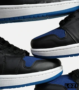 کفش کتانی مردانه و زنانه ساق‌دار مشکی آبی NIKE jordan 1