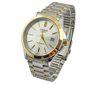 ساعت مچی مردانه کاسیو ترند صفحه سیلور بند دو رنگ