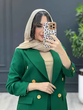 ست مانتو شلوار شش دکمه طلایی