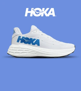کفش کتانی سفید آبی HOKA مدل 7338