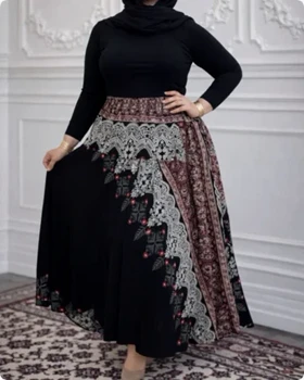 دامن تمام کلوش اندونزی بابونه 7360 (مشکی)