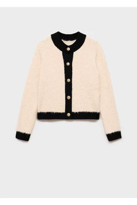 ژاکت کش باف پشمی زنانه اورجینال منگو mango