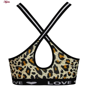 نیم‌تنه زنانه مدل کاپ اسفنجی بدون فنر پلنگی کد 5051