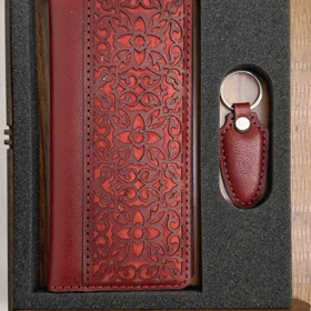 ست کیف پول و جاکلیدی چرم زنانه مدل آژین