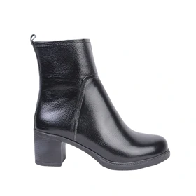 بوت پاشنه‌دار چرم مشکی 540