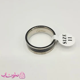 انگشتر مردانه کارتیه مدل اعداد یونانی نقره ای مشکی کد 460