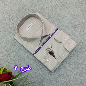 پیراهن راه راه استین بلند مردانه _ قواره کلاسیک _استایل رسمی