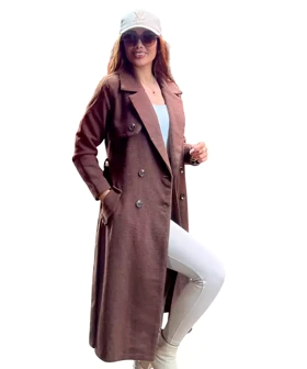 ترنچ کت پالتویی آستردار کد pl003 برند ردا