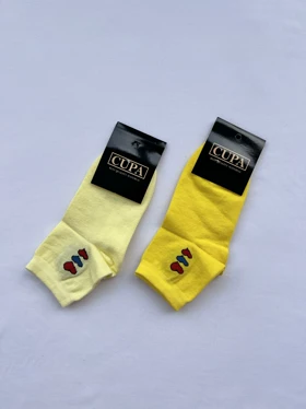 جوراب فانتزی طرح قلب های رنگی 20009