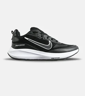 کفش کتانی مردانه و زنانه مشکی سفید نایک NIKE air zoom مدل 7185