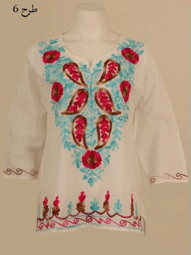 بلوز نخی گلدوزی شده