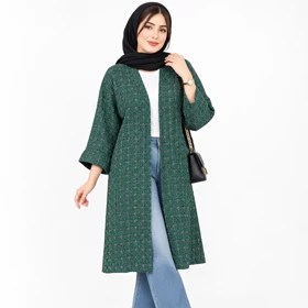 مانتو پاییزه زنانه چهارخونه شانل ترک آوا کد 206