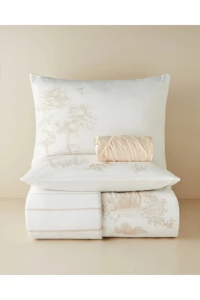 سرویس روتختی دو نفره English Home مدل Garden Toile پنبه‌ای - بژ