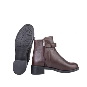 بوت چرم زنانه 260 زیپ و سگک