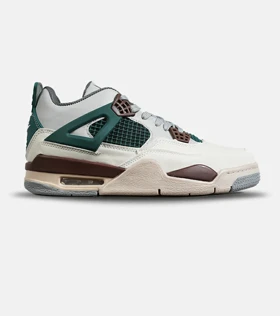 کتانی ساق‌دار زنانه و مردانه کرم سبز Nike air jordan 4 مدل 8047