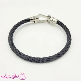 دستبند مردانه فرد Fred مشکی نقره ای