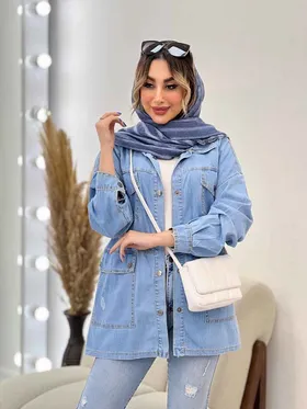 مانتو جین چهار جیب ماهلین