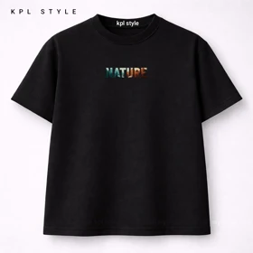 تیشرت باکسی 100٪ پنبه با چاپ مینیمال (Nature) | کد 1317