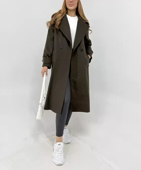 ترنچ کت پالتویی آستردار کد plS004 برند ردا