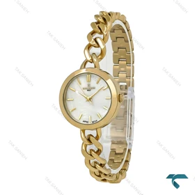 ساعت رومانسون زنانه بند کارتیری طلایی صفحه سفید صدفی Romanson-7298-L