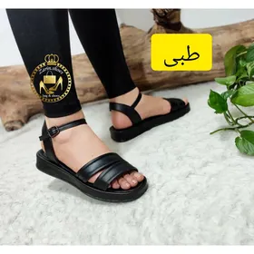 صندل طبی تابستانی زنانه دخترانه دور مچی سگکی مدل دو رکاب
