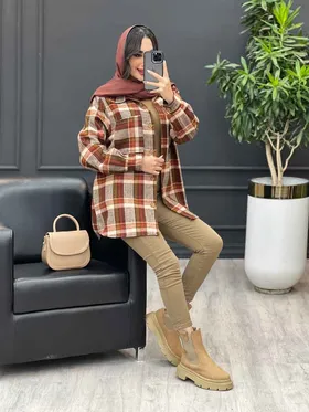 شکت دو جیب دکمه چوبی
