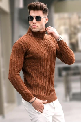 ژاکت بافتنی شتری 5759