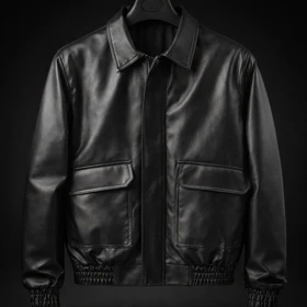 جکت چرم مشکی مات مدل باکسی لش فوقالعاده شیک و با کیفیت ترند 2026