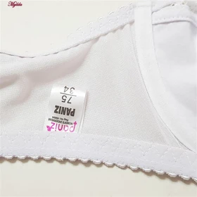 سوتین زنانه پانیذ مدل فنردار گیپور گل‌دار سفید کد 66364-2new