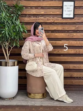 مانتو شومیزی طرح دار تک جیب
