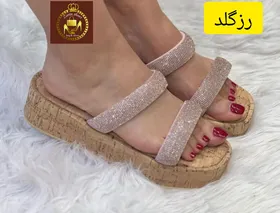 صندل دمپایی روفرشی نگینی زنانه تابستانی سارا