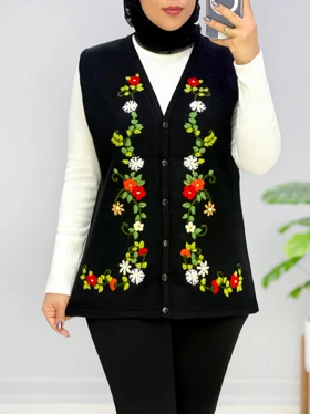 ژیله جلودکمه بافت یارگل کد 225603