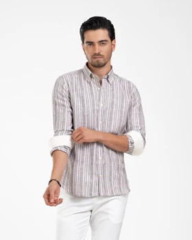 ام کی کالکشن پیراهن آستین بلند mk-22688-brown