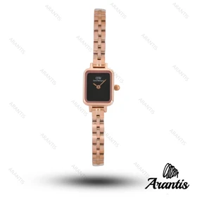 ساعت دنیل ولینگتون زنانه مینی Quadro رزگلد صفحه مشکی w-10831