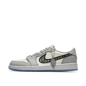 کتانی نایک ایر جردن1 بدون ساق دیور طوسی آبی مسترکوالیتی Nike Air Jordan 1 Low x Dior sneakers