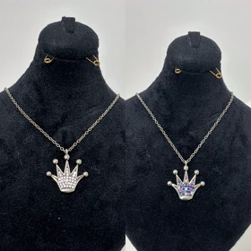 گردنبند نقره زنانه مدل تاج 972