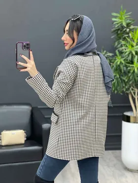 پالتو کتی یقه چرم