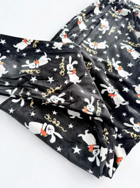 شلوار مخمل استیکردار خرگوش و ستاره