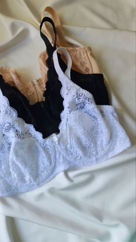 سوتین تک دانتل و پرلون فنردار مدل Dorema برند SHANDERMAN کد: 2440