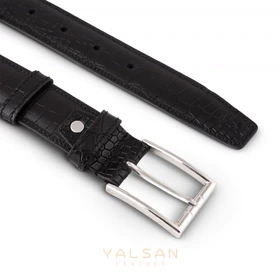 کمربند مردانه چرم یلسان مدل کایا کد 020-PRM (مشکی)
