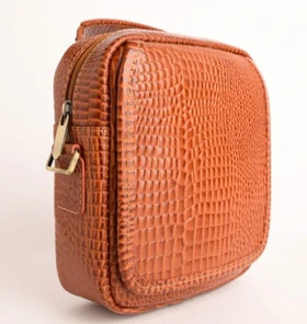 کیف دوشی چرم طبیعی کایسر عسلی