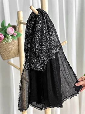 شال دوتیکه مشکی دورگیپور وارداتی 4207