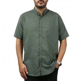 پیراهن آستین کوتاه لینن مردانه مدل 6215954